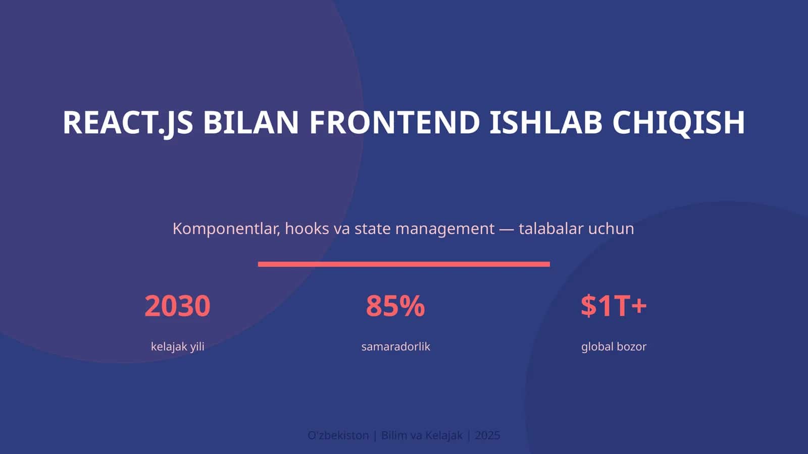 REACT.JS BILAN FRONTEND ISHLAB CHIQISH 1