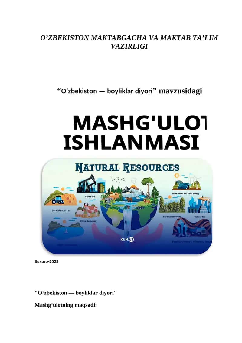 MASHG'ULOT ISHLANMASI 1
