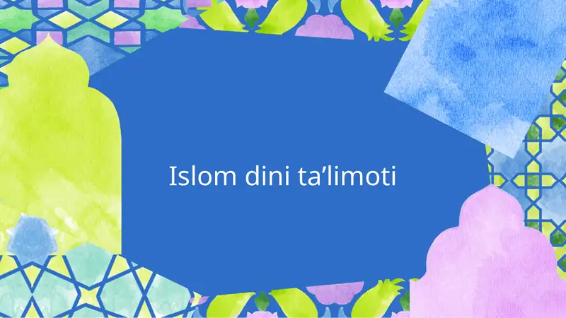 Islom dini taʼlimoti 1