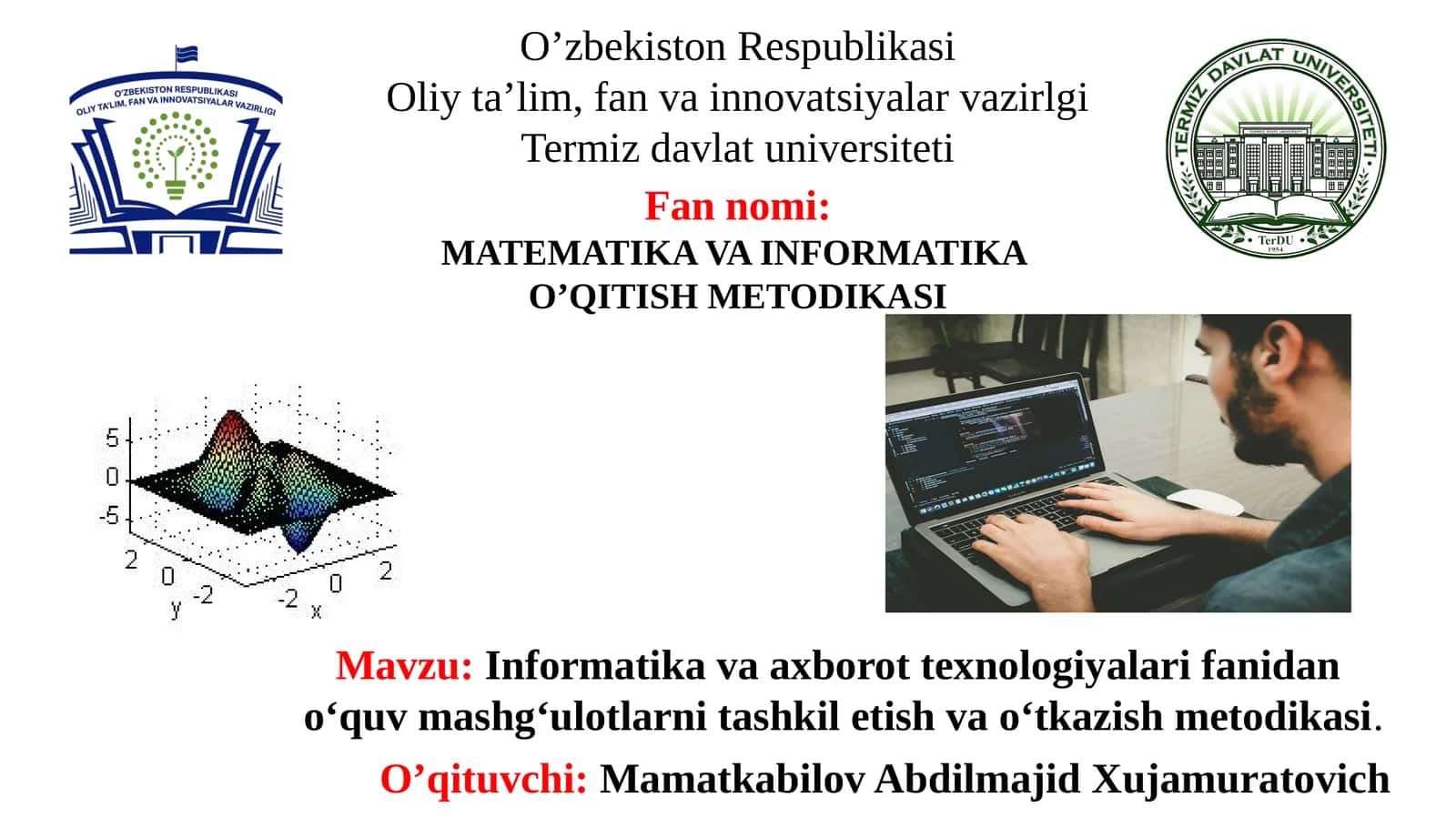 Informatika va axborot texnologiyalari fanidan o‘quv mashg‘ulotlarni tashkil etish va o‘tkazish metodikasi 1