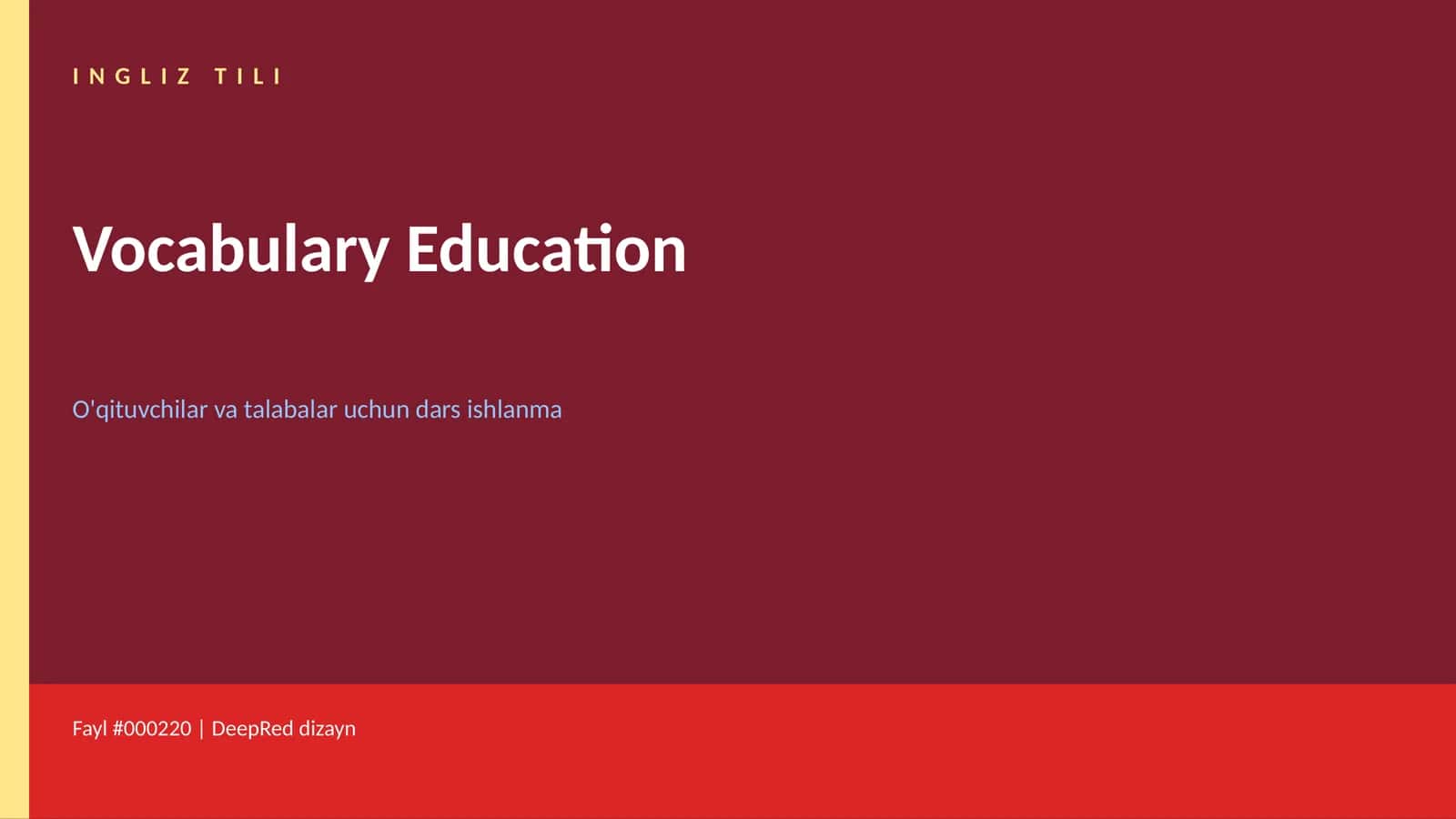 Vocabulary Education 1