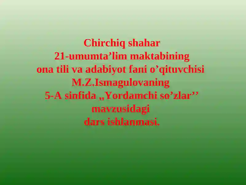 Yordamchi so’zlar