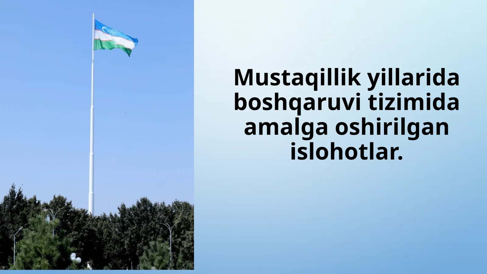 Mustaqillik yillarida boshqaruv tizimida o'tkazilgan islohotlar 1
