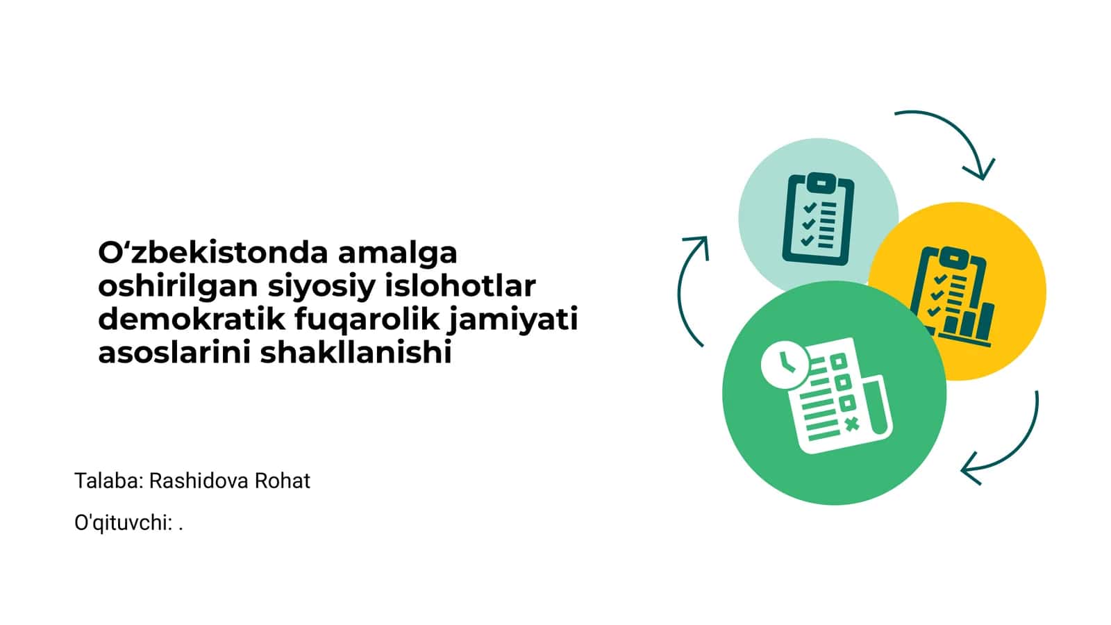 Oʻzbekistonda amalga oshirilgan siyosiy islohotlar demokratik fuqarolik jamiyati asoslarini shakllanishi 1
