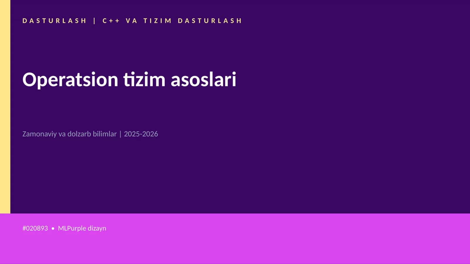 Operatsion tizim asoslari 1