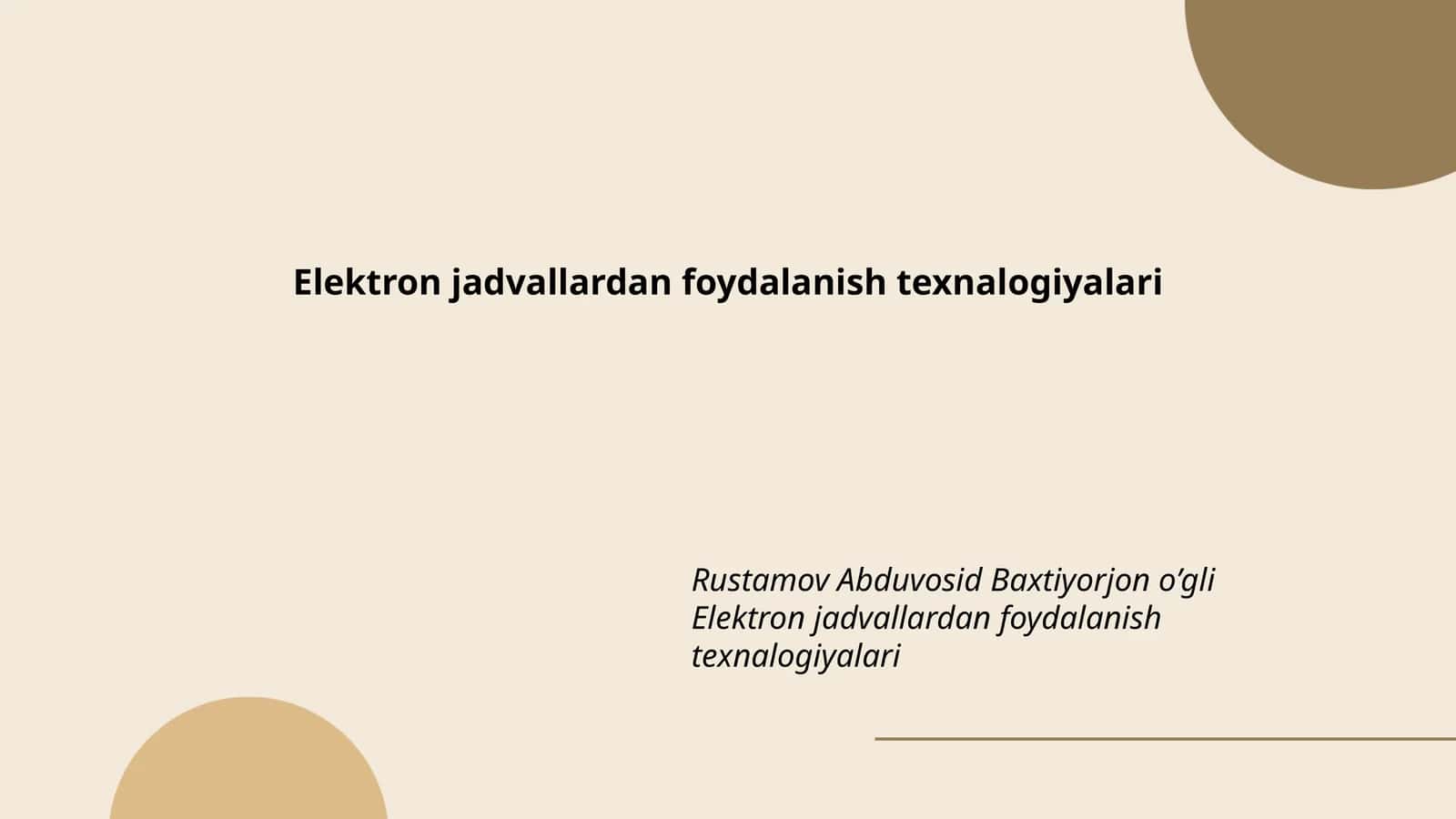 Elektron jadvallardan foydalanish texnalogiyalari 1
