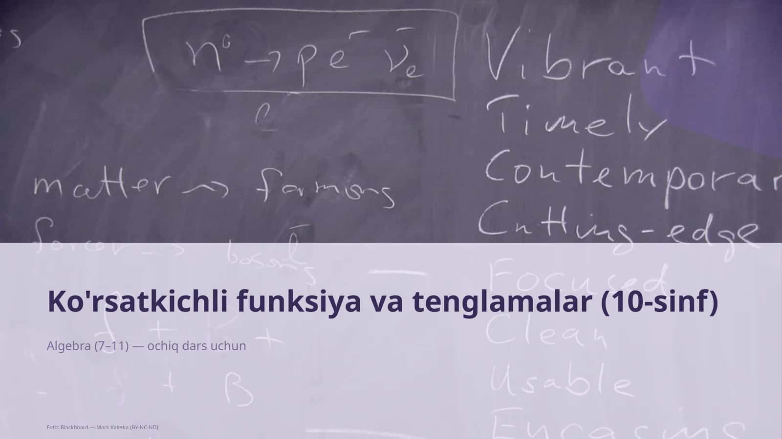 Ko'rsatkichli funksiya va tenglamalar (10-sinf) 1