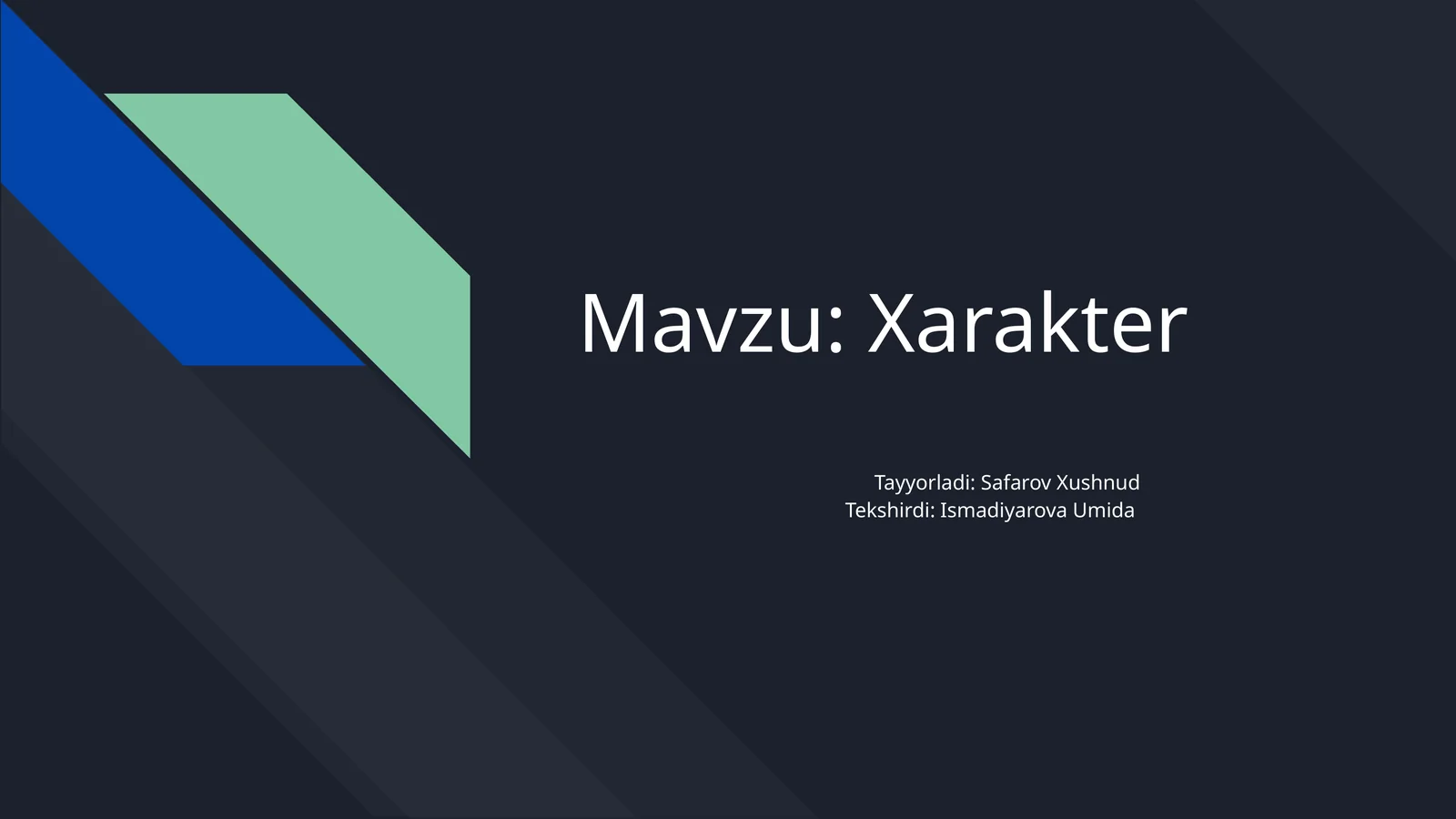Xarakter 1