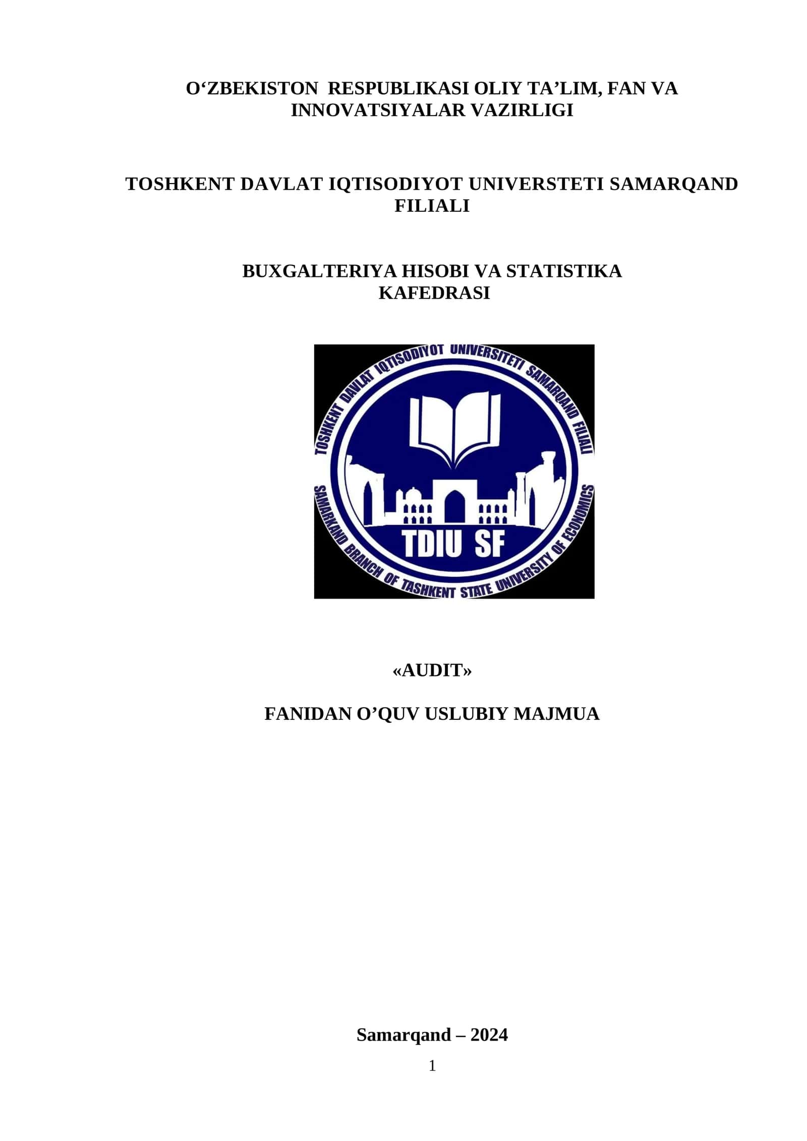 AUDIT FANIDAN MA’RUZA MATNLARI 1