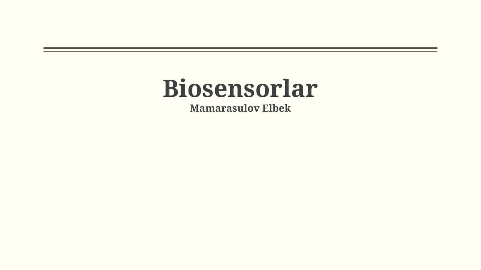 Biosensorlar 1
