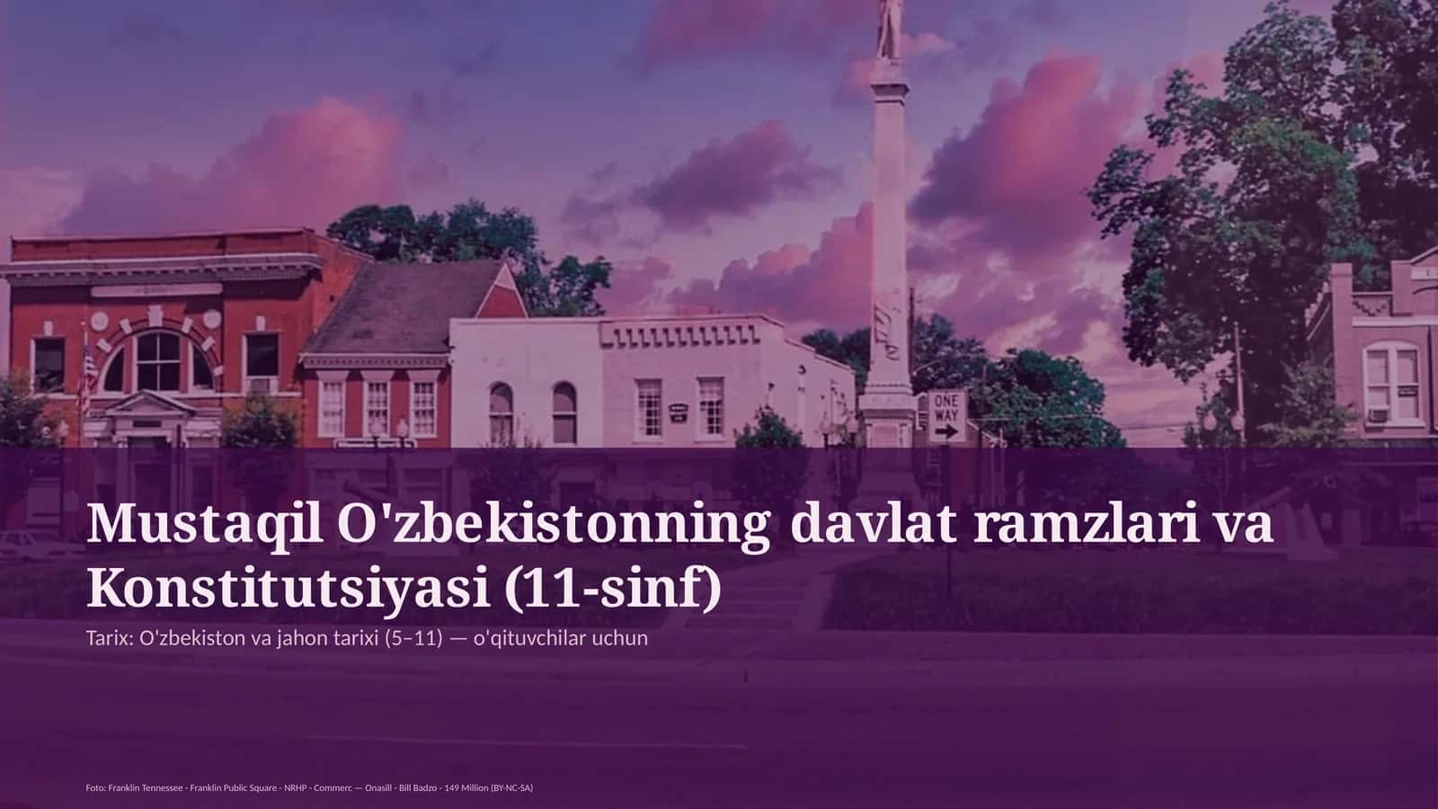 Mustaqil O'zbekistonning davlat ramzlari va Konstitutsiyasi (11-sinf) 1