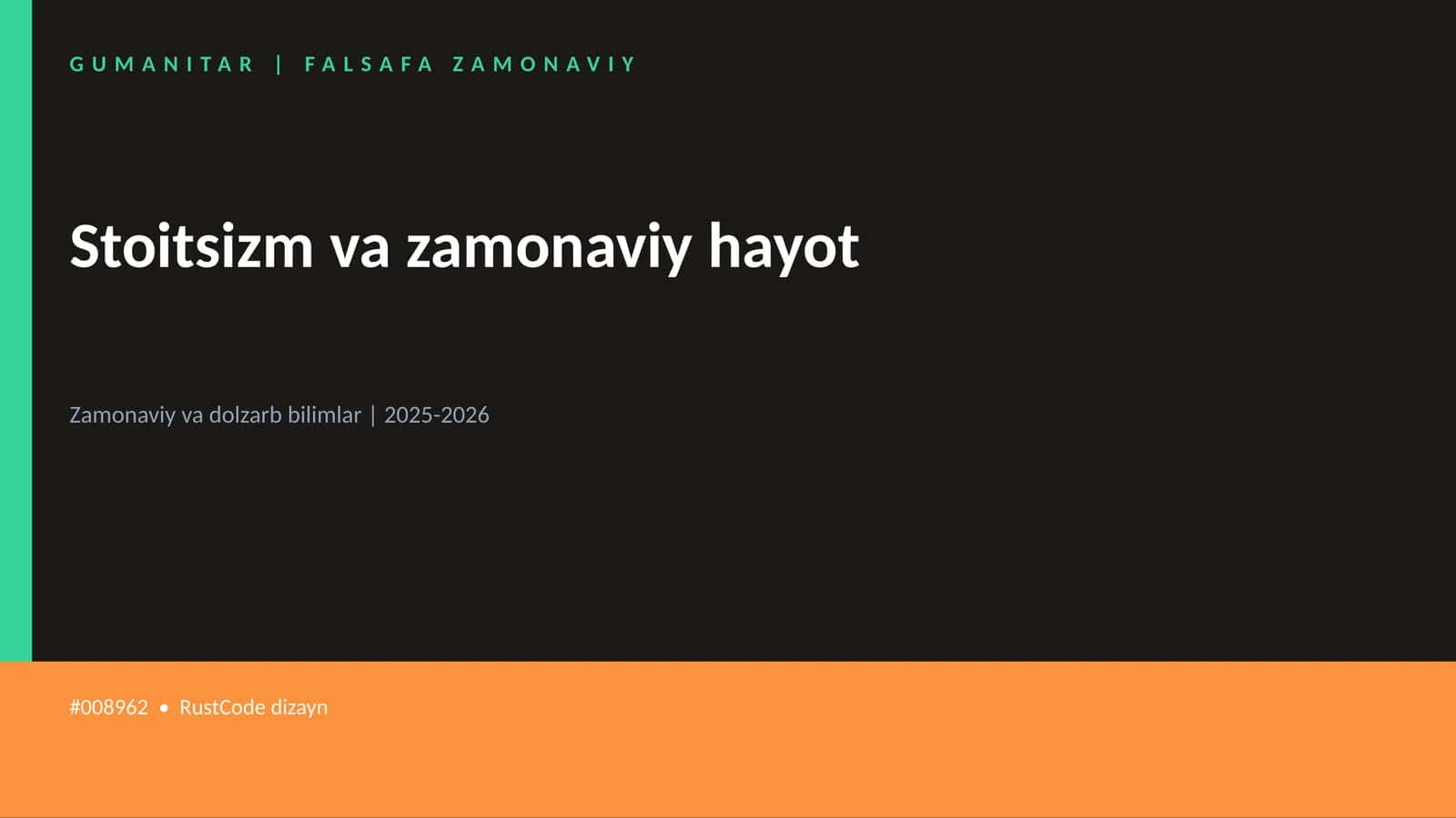 Stoitsizm va zamonaviy hayot 1