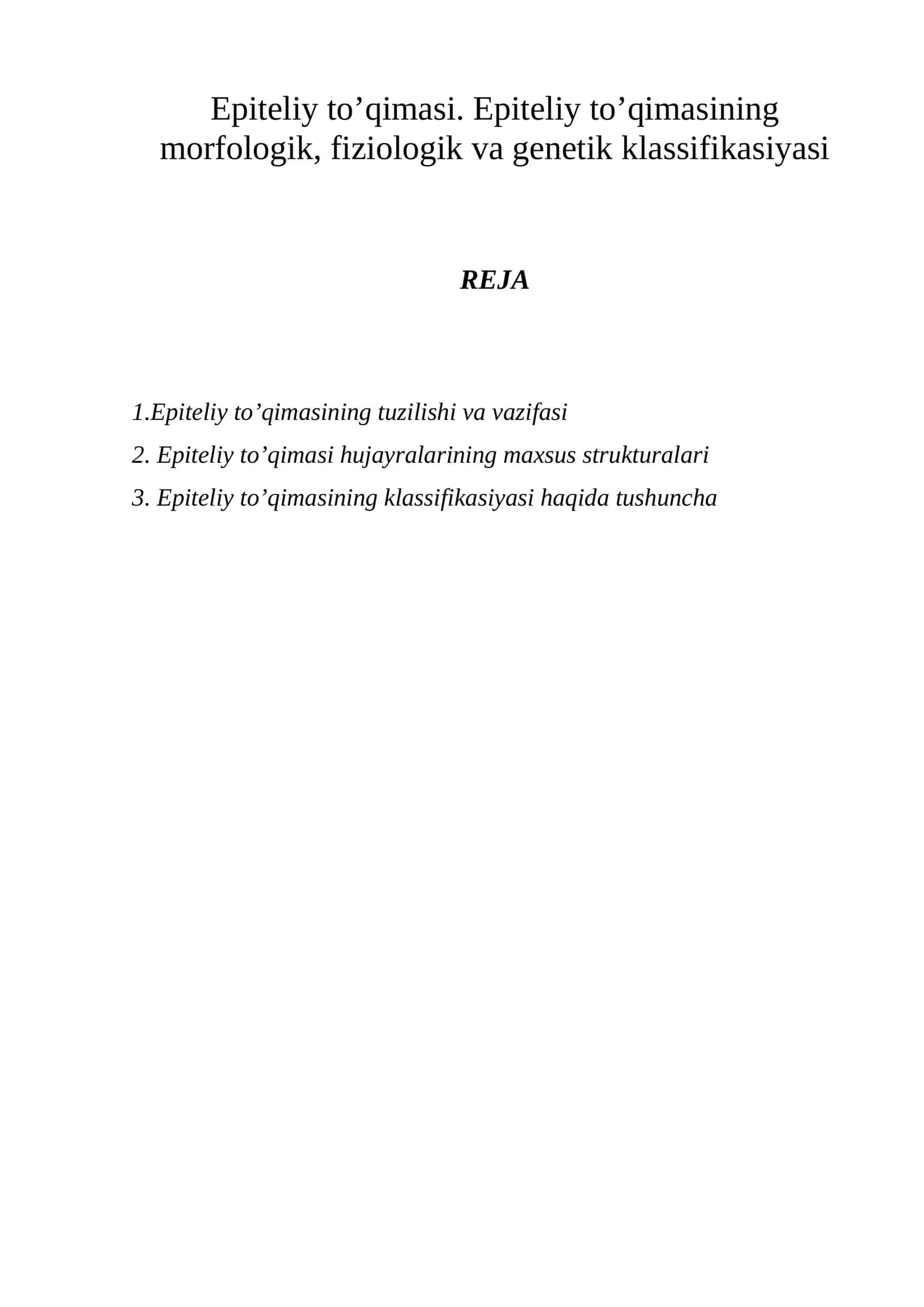 Epiteliy to’qimasi 1