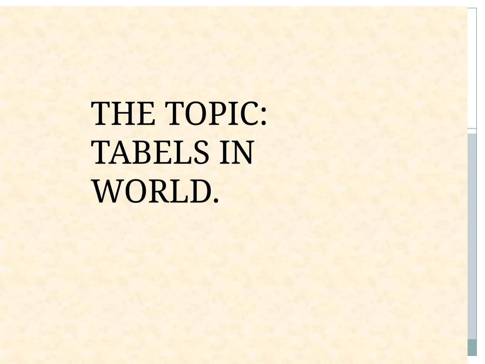 Tables 1