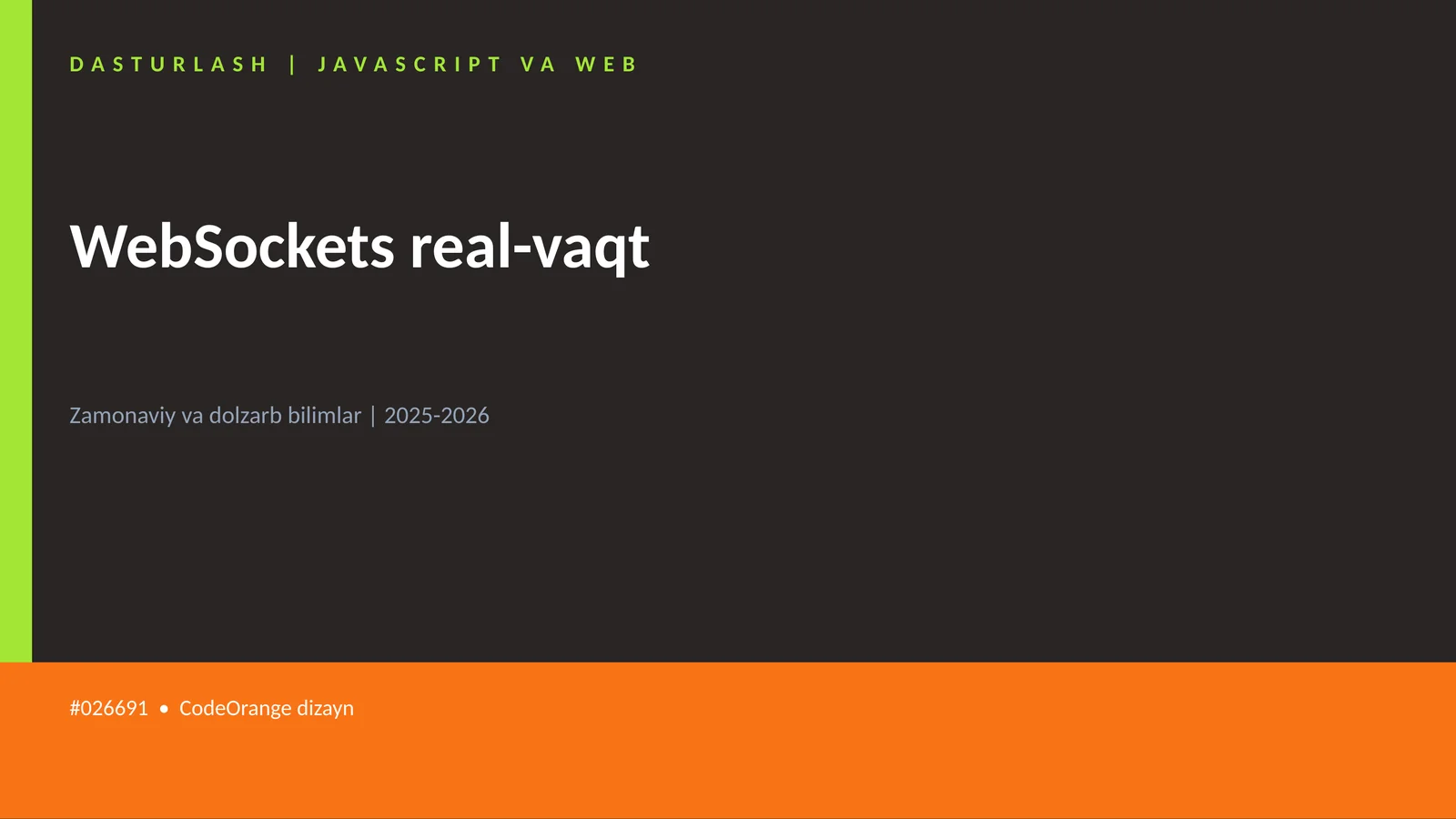 DASTURLASH | JAVASCRIPT VA WEB 1