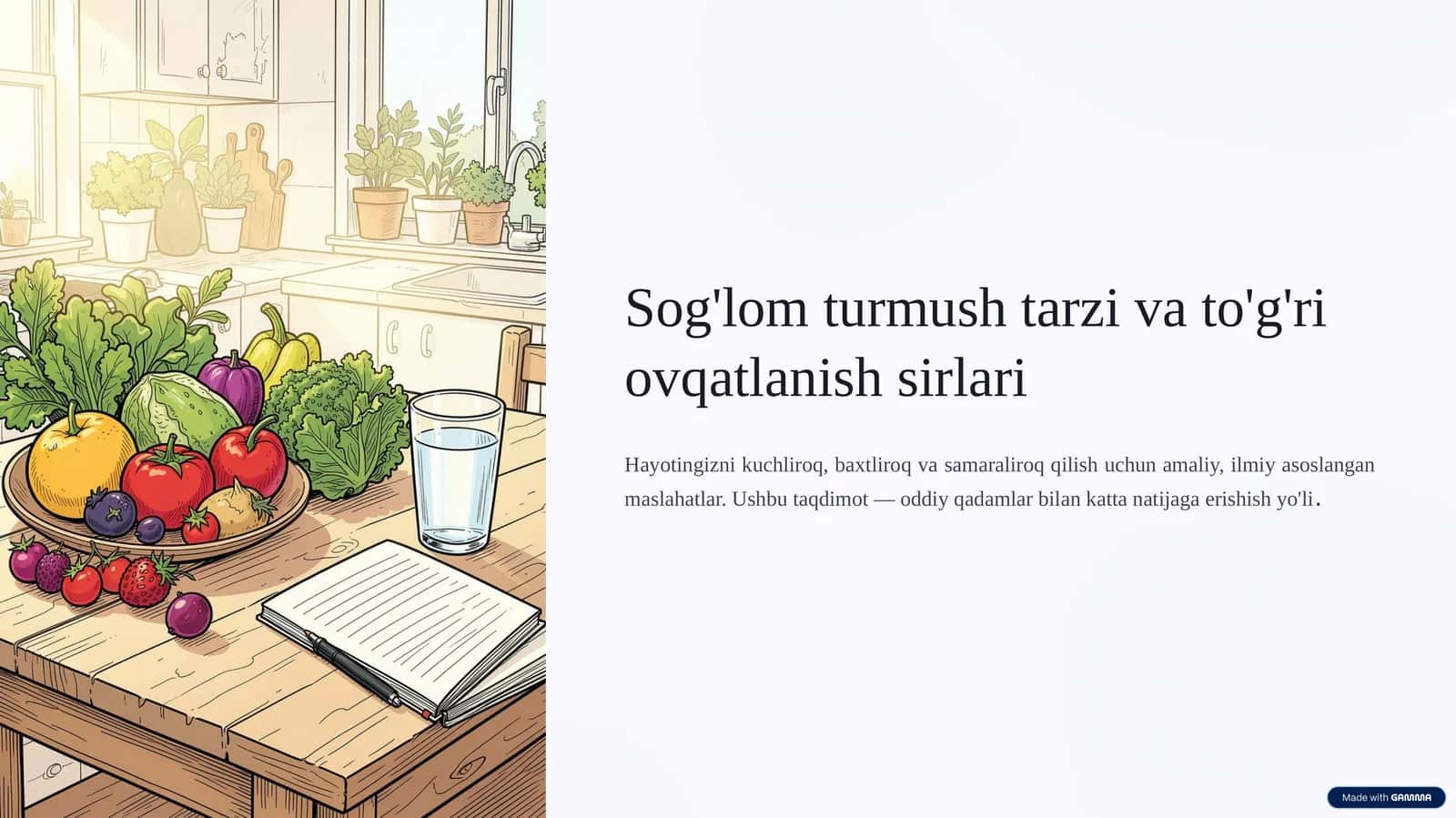 Sog'lom turmush tarzi va to'g'ri ovqatlanish sirlari 1