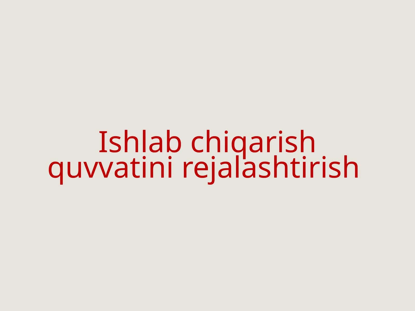 Ishlab chiqarish quvvatini rejalashtirish 1