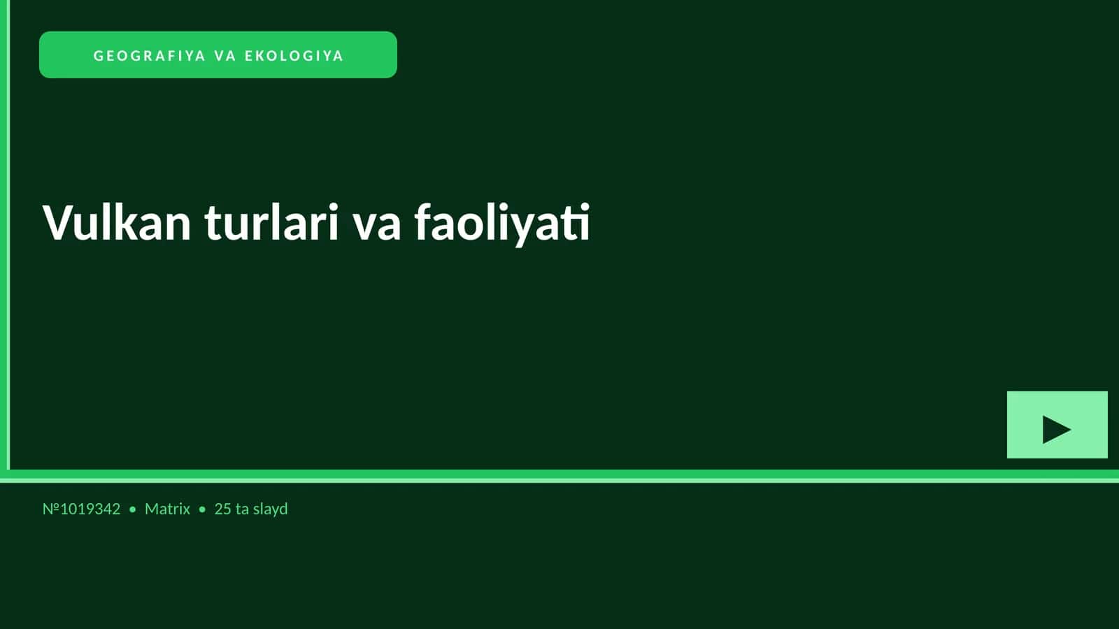 Vulkan turlari va faoliyati 1