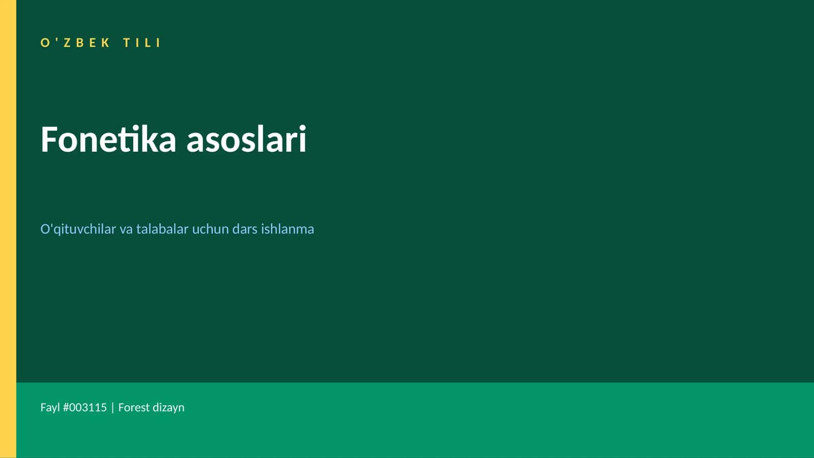 O'ZBEK TILI 1
