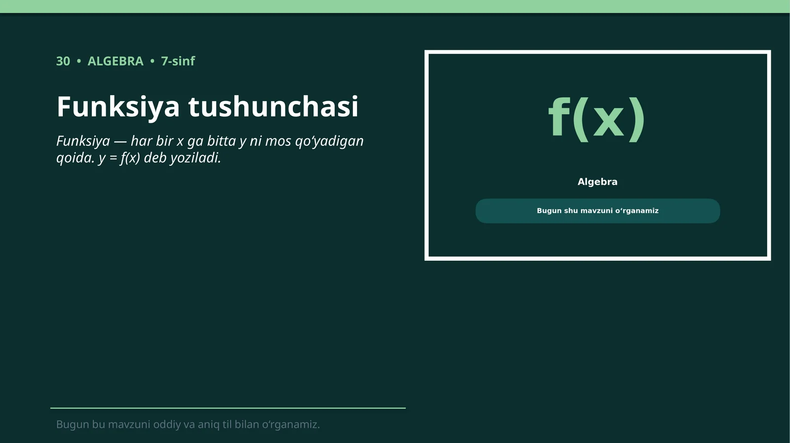 Funksiya tushunchasi 1