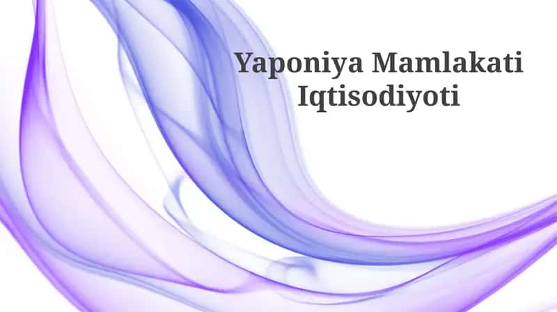 Yaponiya Mamlakati Iqtisodiyoti 1