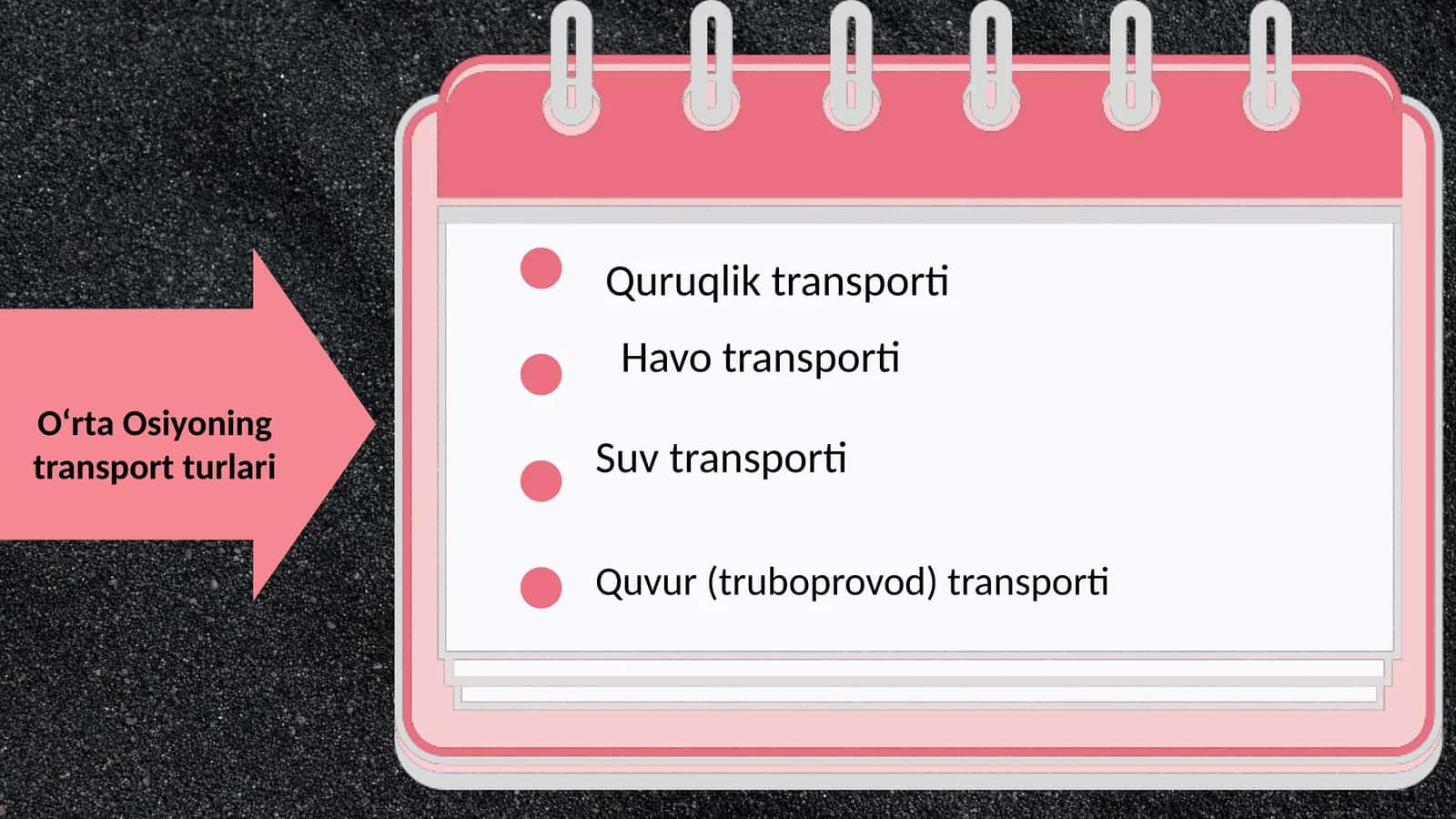 O‘rta Osiyoning transport turlari 1