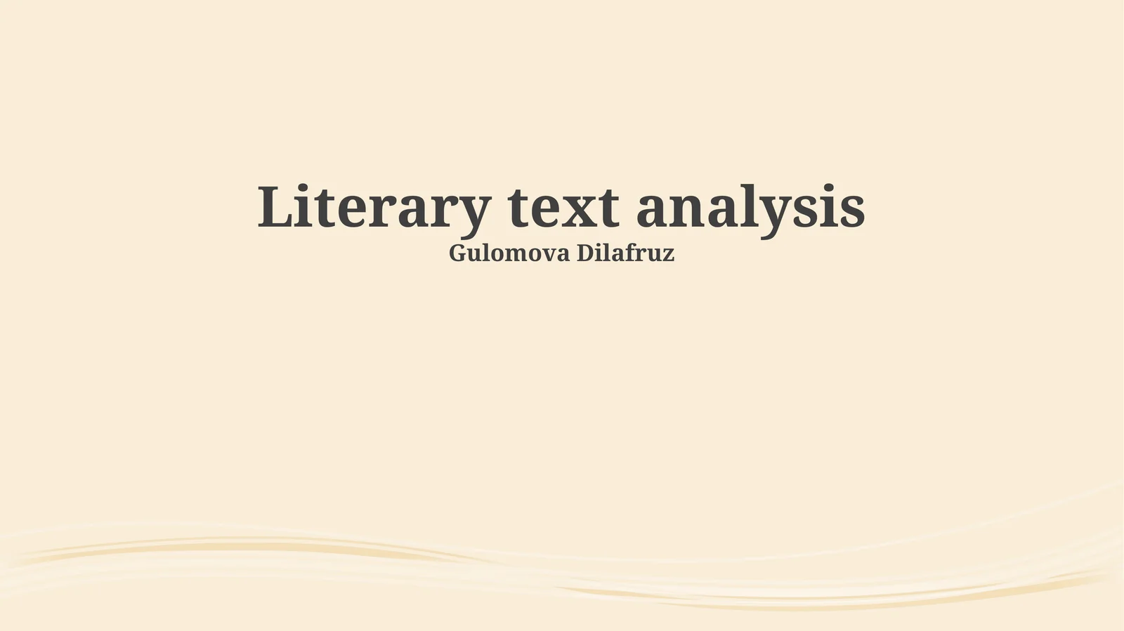 Literary text analysis 1