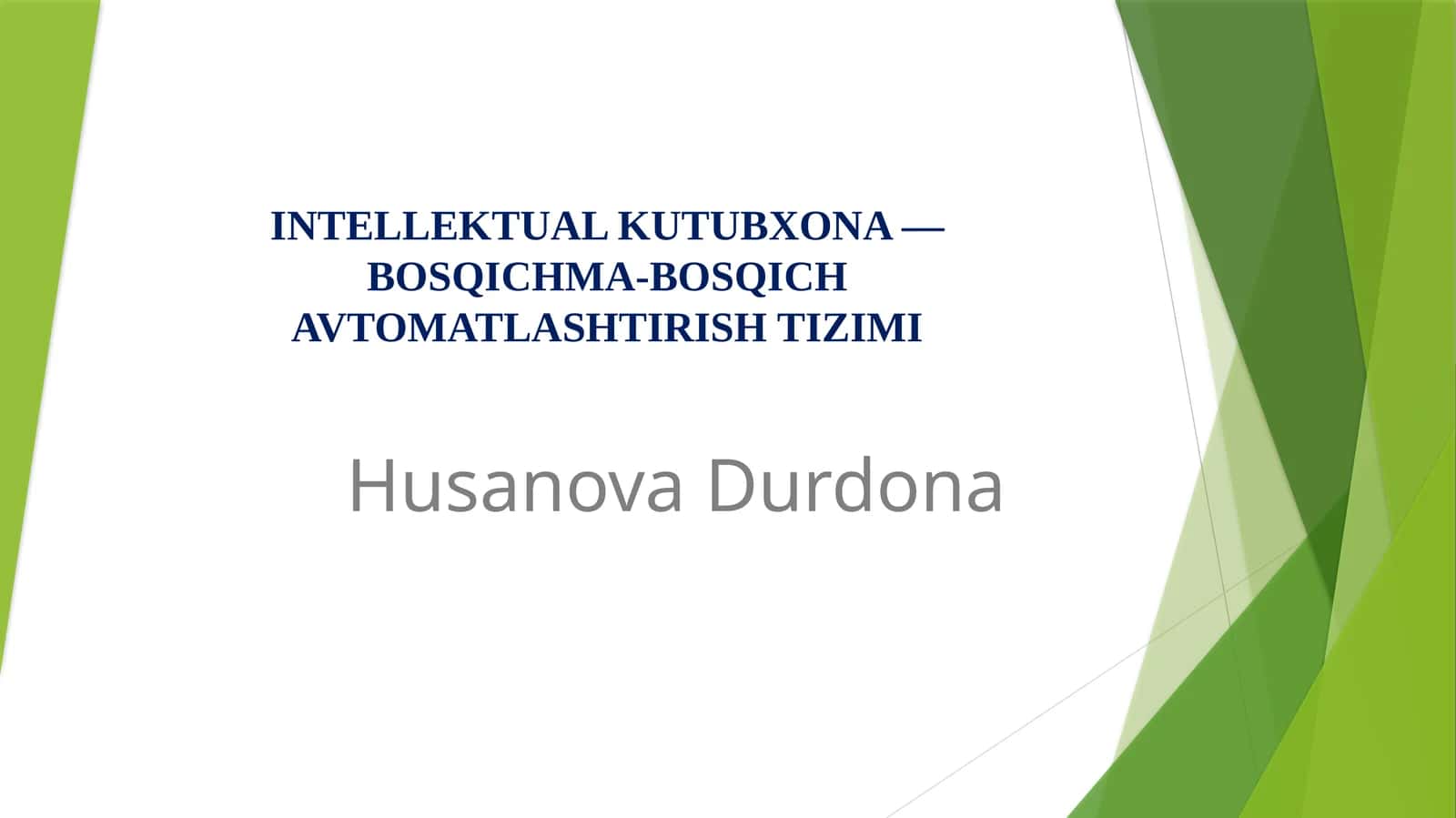 Intellektual Kutubxona - Bosqichma-bosqich Avtomatlashtirish Tizimi 1