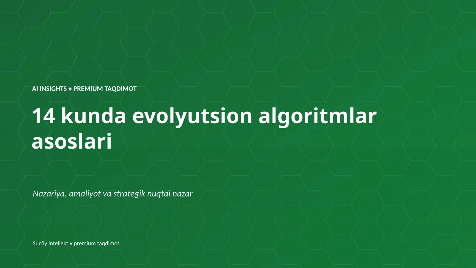 Evolyutsion algoritmlar asoslari 1