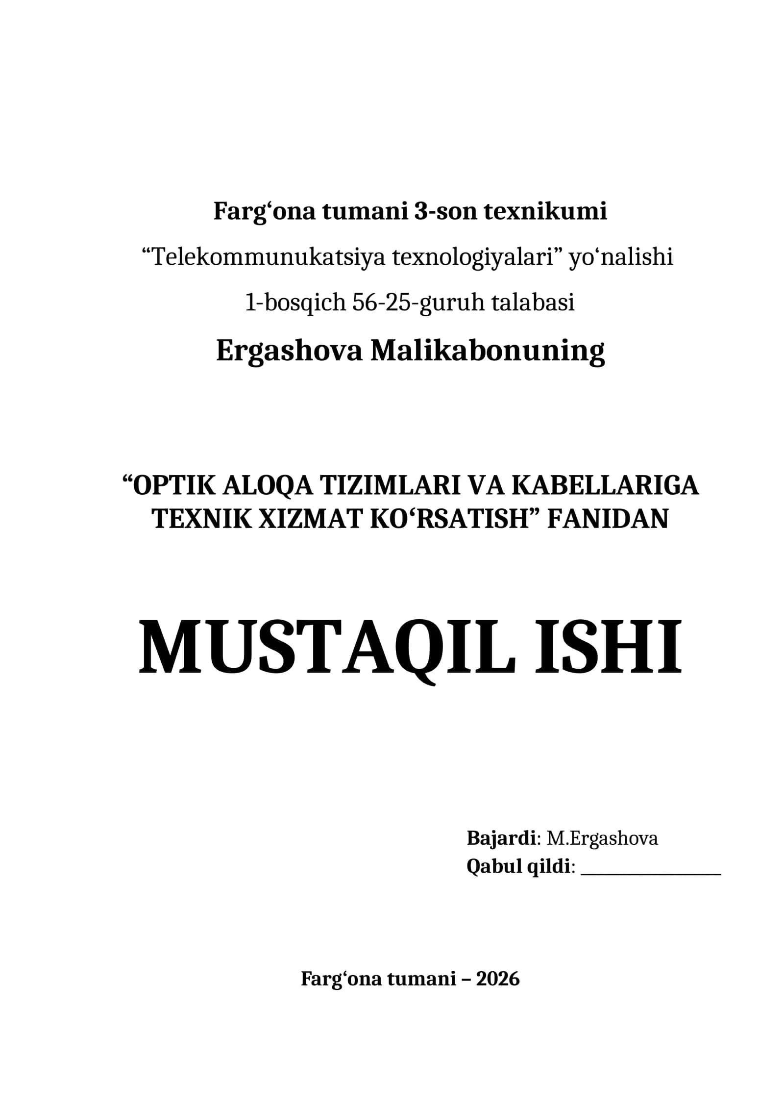 Optik tizimlarga texnik xizmat ko‘rsatishda energiya tejash usullari va ekologik xavfsiz texnologiyalar 1