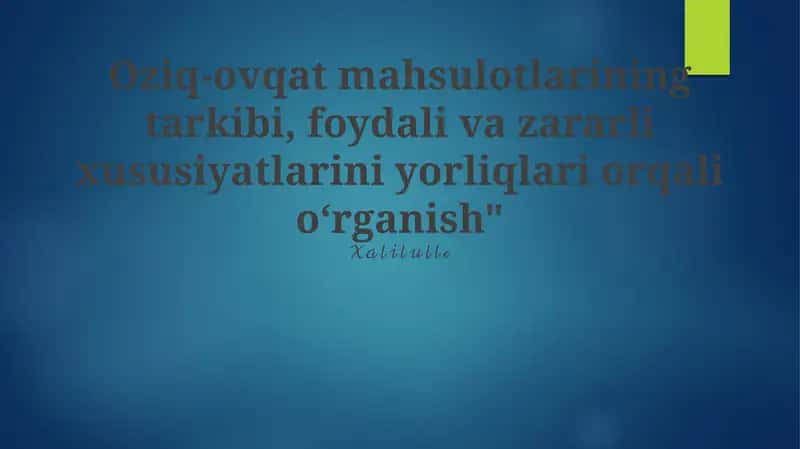 Oziq-ovqat mahsulotlari etiketkalari 1