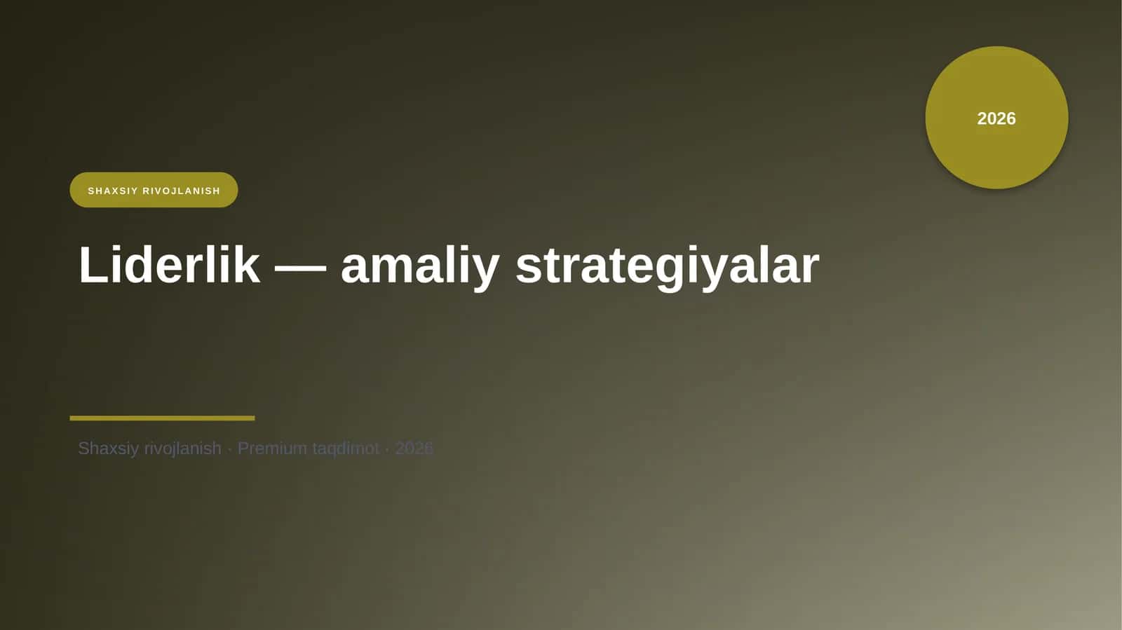 Liderlik — amaliy strategiyalar 1