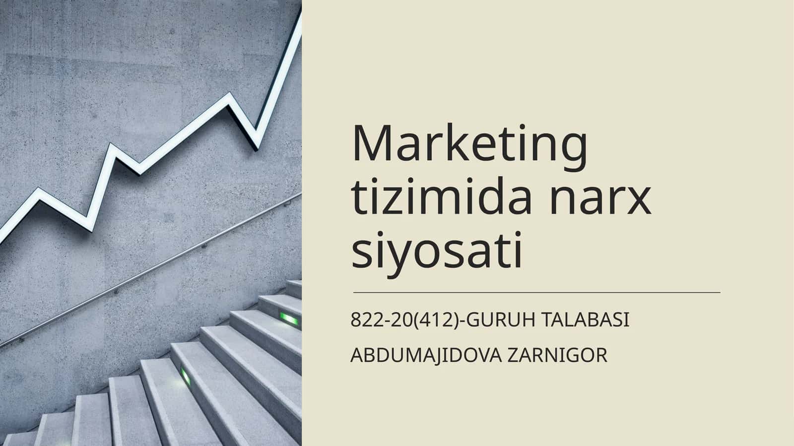 Marketing tizimida narx siyosati 1