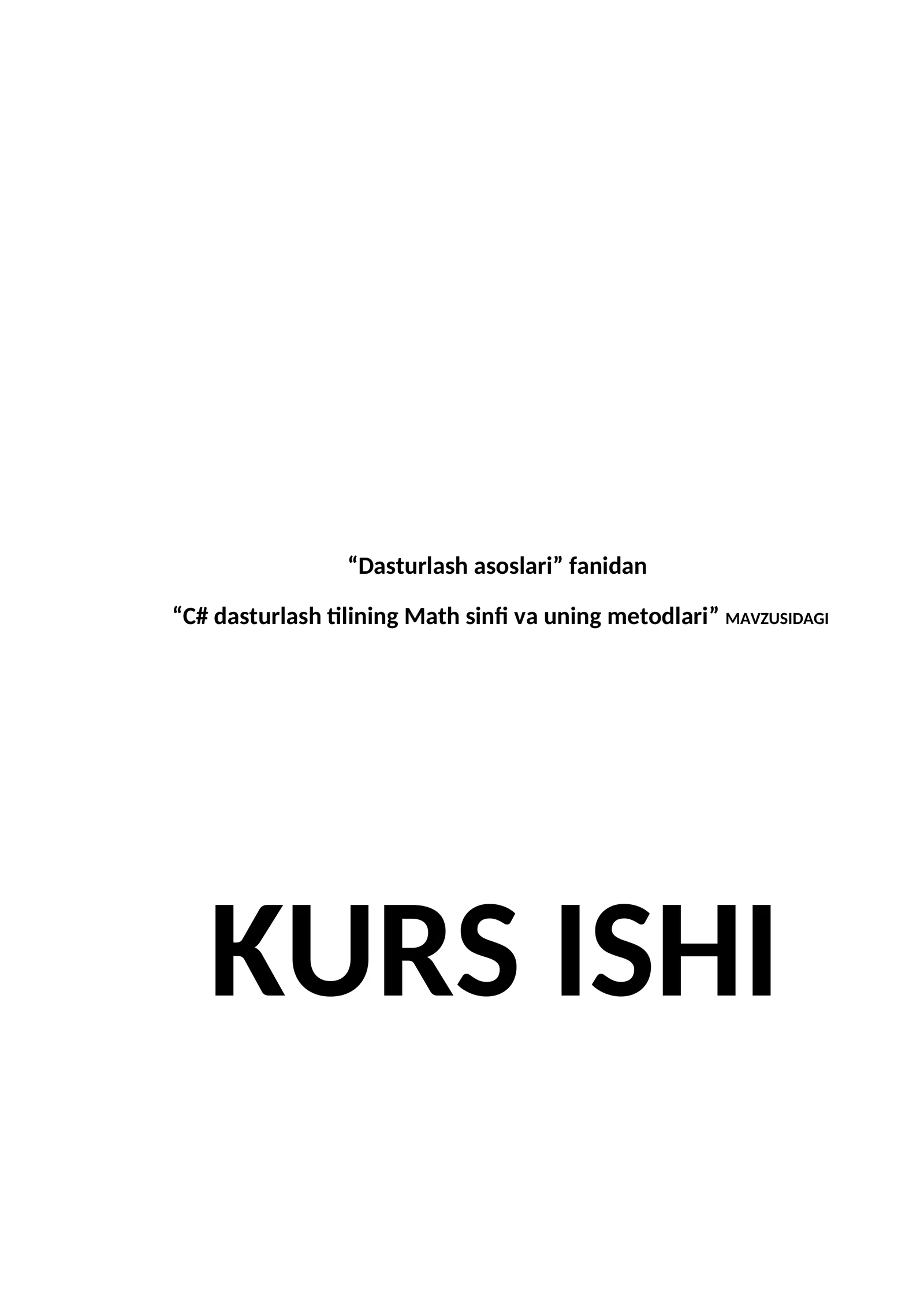 C# dasturlash tilining Math sinfi va uning metodlari 1