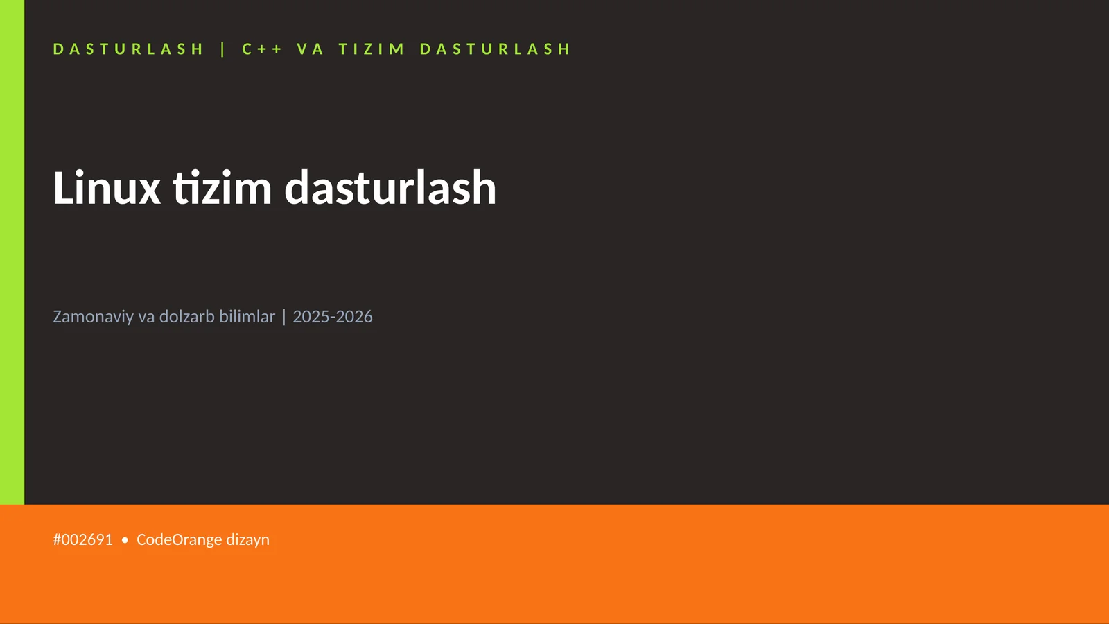 Linux tizim dasturlash 1