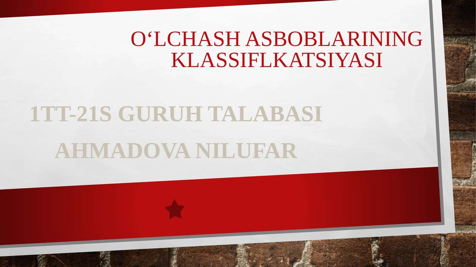 O‘lchashasboblarining klassifikatsiyasi 1