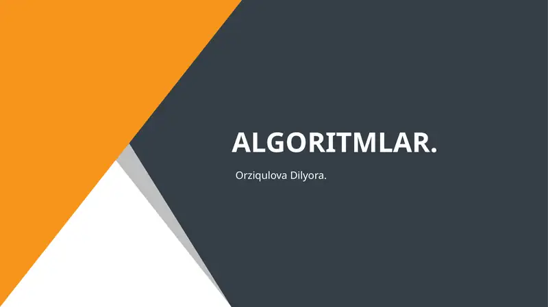 Algoritmlar 1