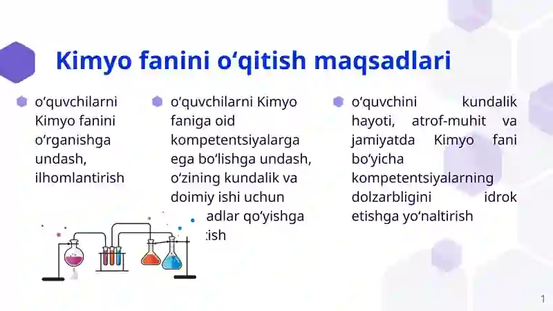 Kimyofaninioʻqitish maqsadlari