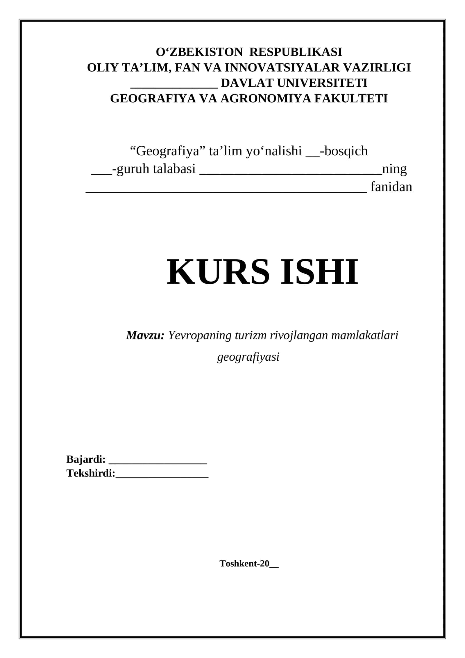 Yevropaning turizm rivojlangan mamlakatlari geografiyasi 1