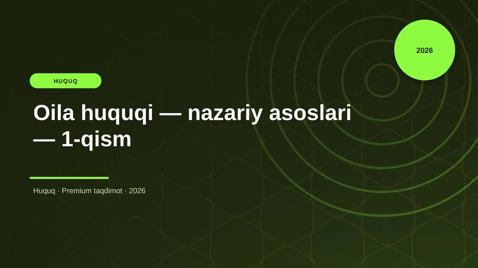 Oila huquqi — nazariy asoslari — 1-qism 1