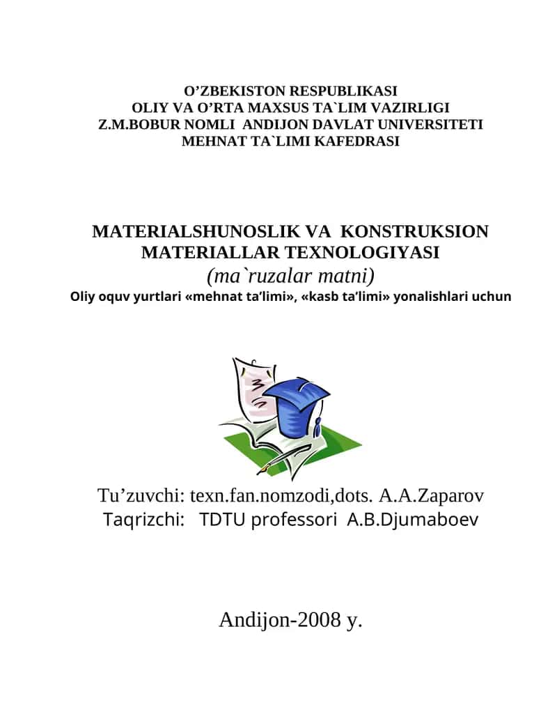 Materialshunoslik fanining predmeti va mazmuni 1