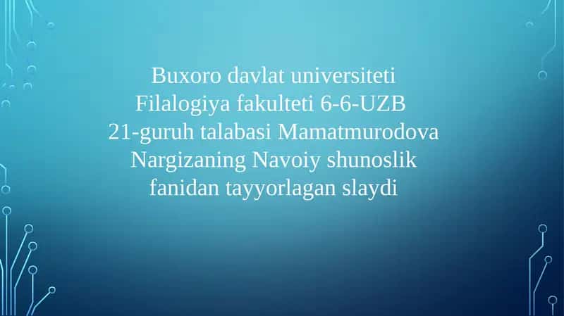 Navoiy shunosligi 1
