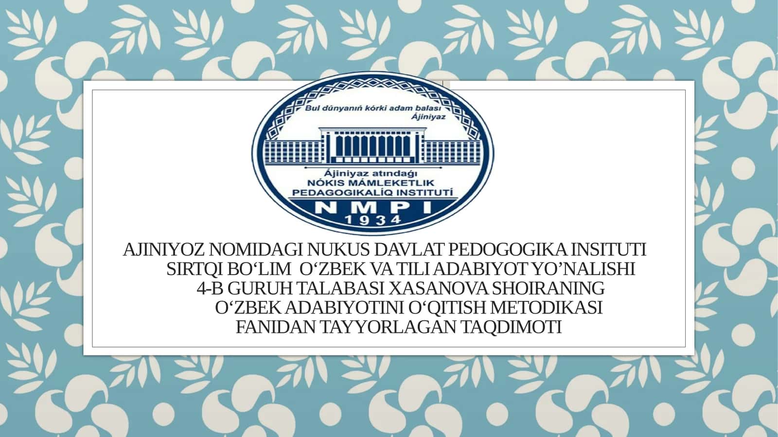 O‘quvchilar bilimin ibaholashda savol va topshiriqlarning o‘rni 1