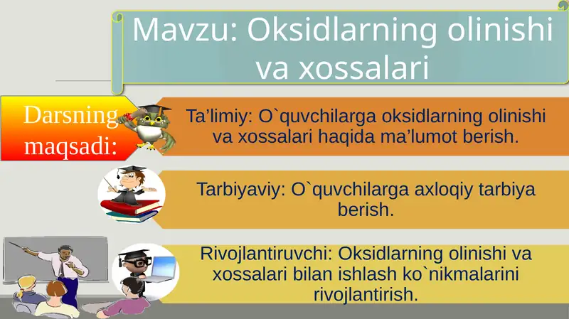 Oksidlarning olinishi va xossalari 1