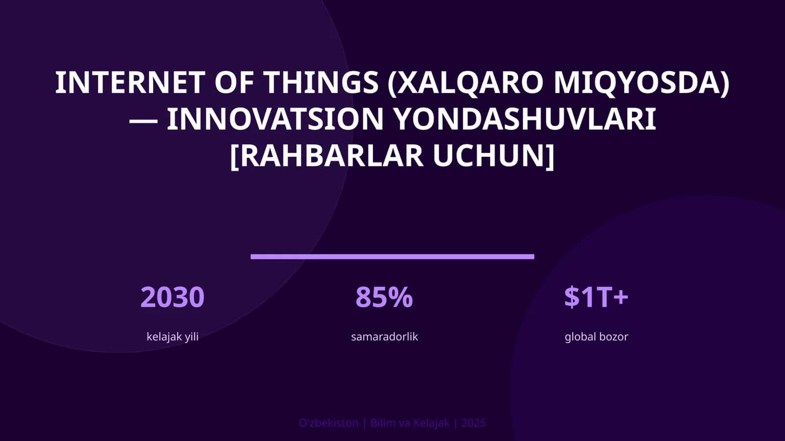 Internet of Things (XALQARO MIQYOSDA) — INNOVATSION YONDASHUVLARI [RAHBARLAR UCHUN] 1