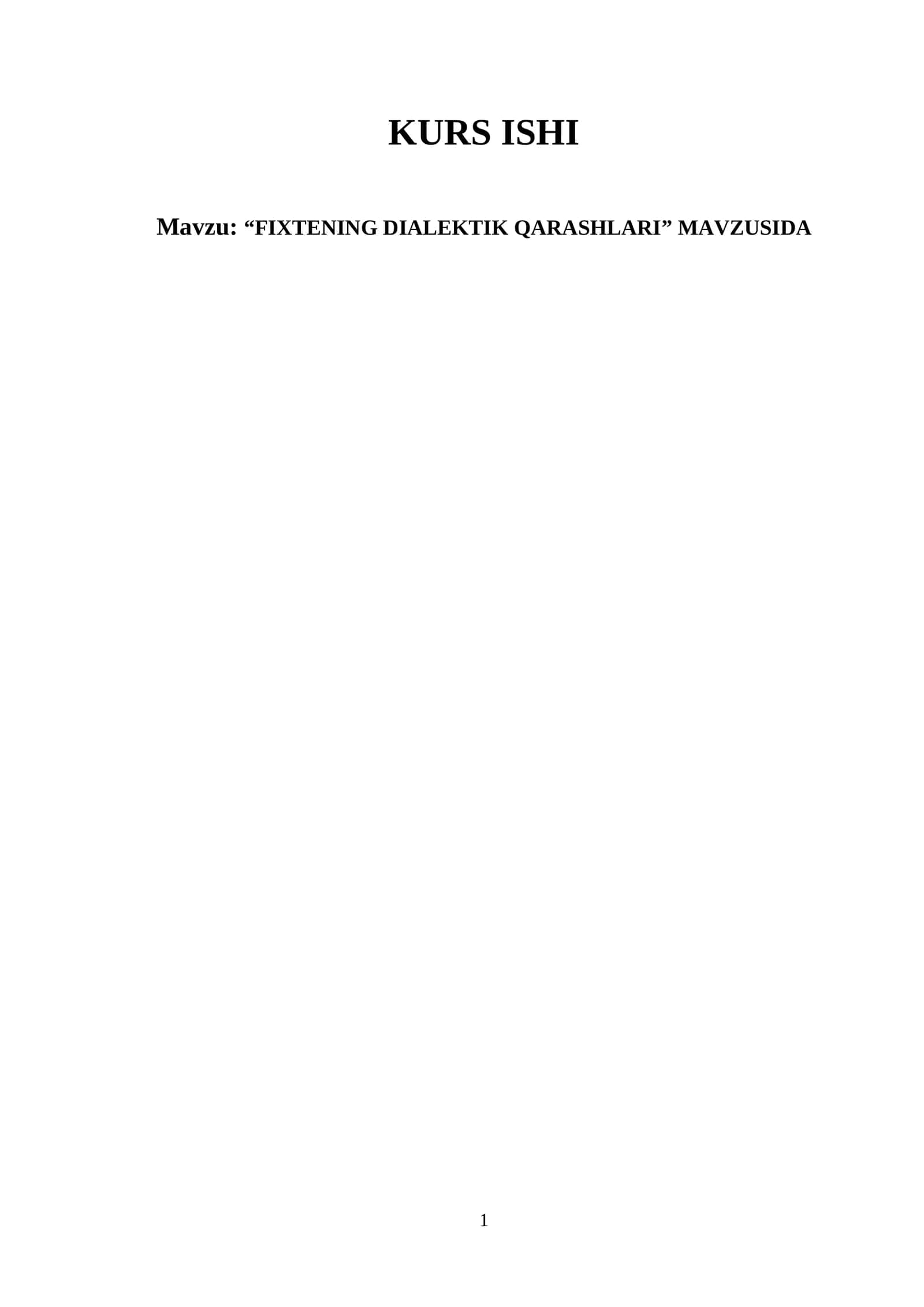 FIXTENING DIALEKTIK QARASHLARI 1