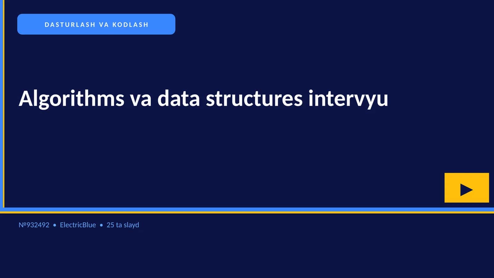 Algorithms va data structures intervyu 1