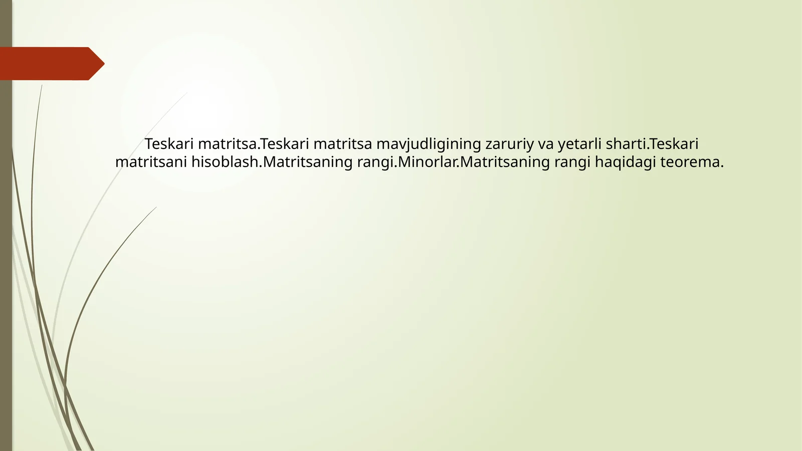 Teskari matritsa 1