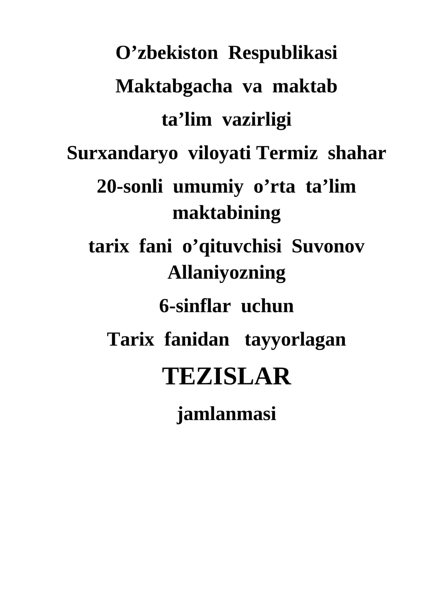 TEZISLAR jamlanmasi 1