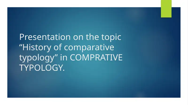History of comparative typology 1